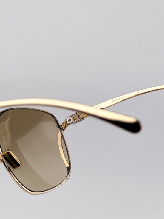 Miu Miu Women’s Sunglasses – Gold Yellow Gradient Square (MUA57S 5AK20S)